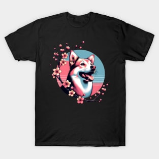 Taiwan Dog Enjoys Spring Cherry Blossoms T-Shirt